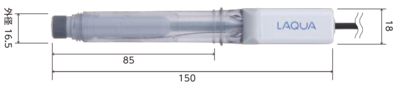 氯離子選擇性電極（復合型）6560S-10C尺寸