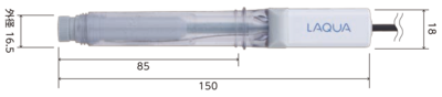 鉀離子選擇性電極（組合型）6582S-10C尺寸