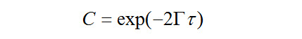 Exponential decay of autocorrelation function. The decay constant is proportional to the diffusion coefficient.