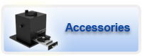 Fluorescence Spectrofluorometer system accessories for spectrofluorometers. Quanta-phi for a quantum yield luminescence system; microwell-plate reader, external trigger accessory, auto titration injector, stopped flow rapid kinetics accessories, and dewar accessory.