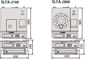 蛍光X線硫黄分析計 SLFA-2800/2100　外形寸法図（単位：mm）