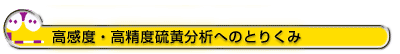高感度・高精度硫黄分析へのとりくみ