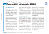 Results of IMS Initiatives for 2011 (1)
