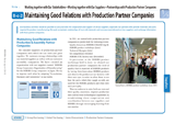 Maintaining Good Relations with Production Partner Companies
