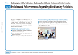 Policies and Achievements Regarding Biodiversity Activities