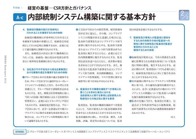 内部統制システム構築に関する基本方針