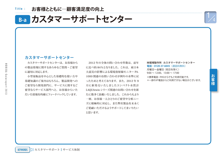 カスタマーサポートセンター