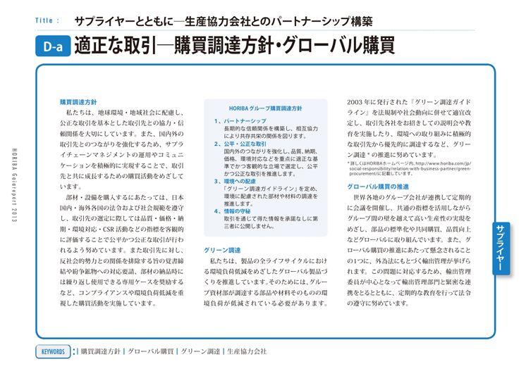 適正な取引─購買調達方針・グローバル購買