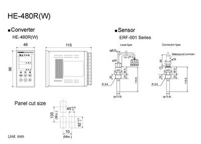 Dimensions of HE-480R(W)