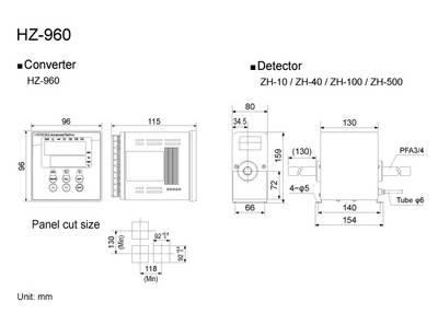 Dimensions of HZ-960