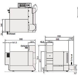EMIA-8100 series Dimensional outline drawing (mm)